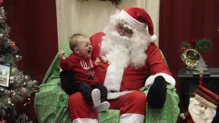 Crying Child With Santa Gif