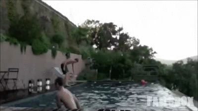 Pool chair accident on Make A Gif
