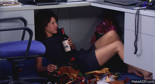 Sitting Under Your Desk and Drinking Wine