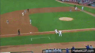 MLB GIFs 2015 Prince Fielder Falls To Ground While Rounding Bases During Game Vs. Dodgers