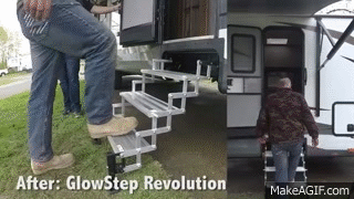 GlowStep Revolution - scissor step for trailers