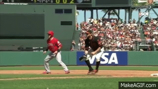 Batted ball hits Angels runner for final out MLB GIFs 2015