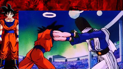Goku Pushes Pikkon 2