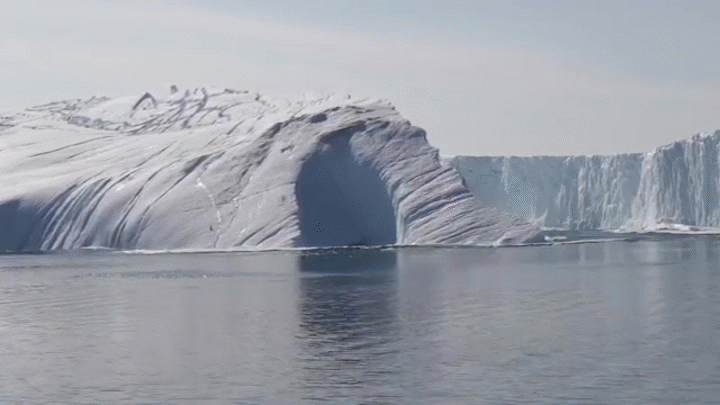 Large Iceberg Breaking near Ilulissat