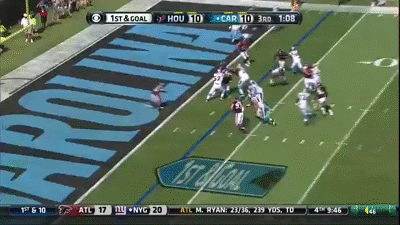 Panthers' Cam Newton does a front flip for a TD