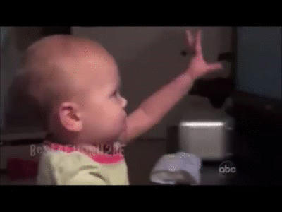 baby and a TV on Make A Gif