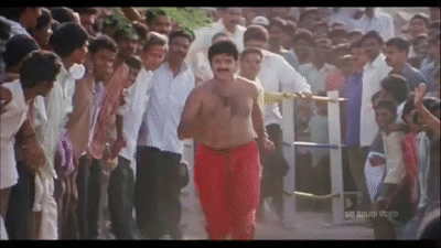 Image result for balakrishna running without shirt gif